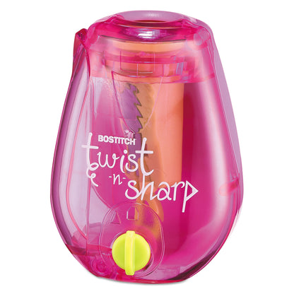 Bostitch® Twist-n-Sharp Pencil Sharpener, One-Hole, 3.5 x 1.25 x 5.5, Randomly Assorted Colors (BOSPS1ADJ)