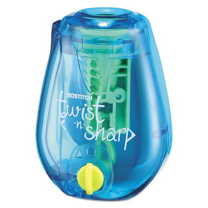 Bostitch® Twist-n-Sharp Pencil Sharpener, One-Hole, 3.5 x 1.25 x 5.5, Randomly Assorted Colors (BOSPS1ADJ)