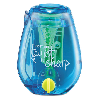 Bostitch® Twist-n-Sharp Pencil Sharpener, One-Hole, 3.5 x 1.25 x 5.5, Randomly Assorted Colors (BOSPS1ADJ)