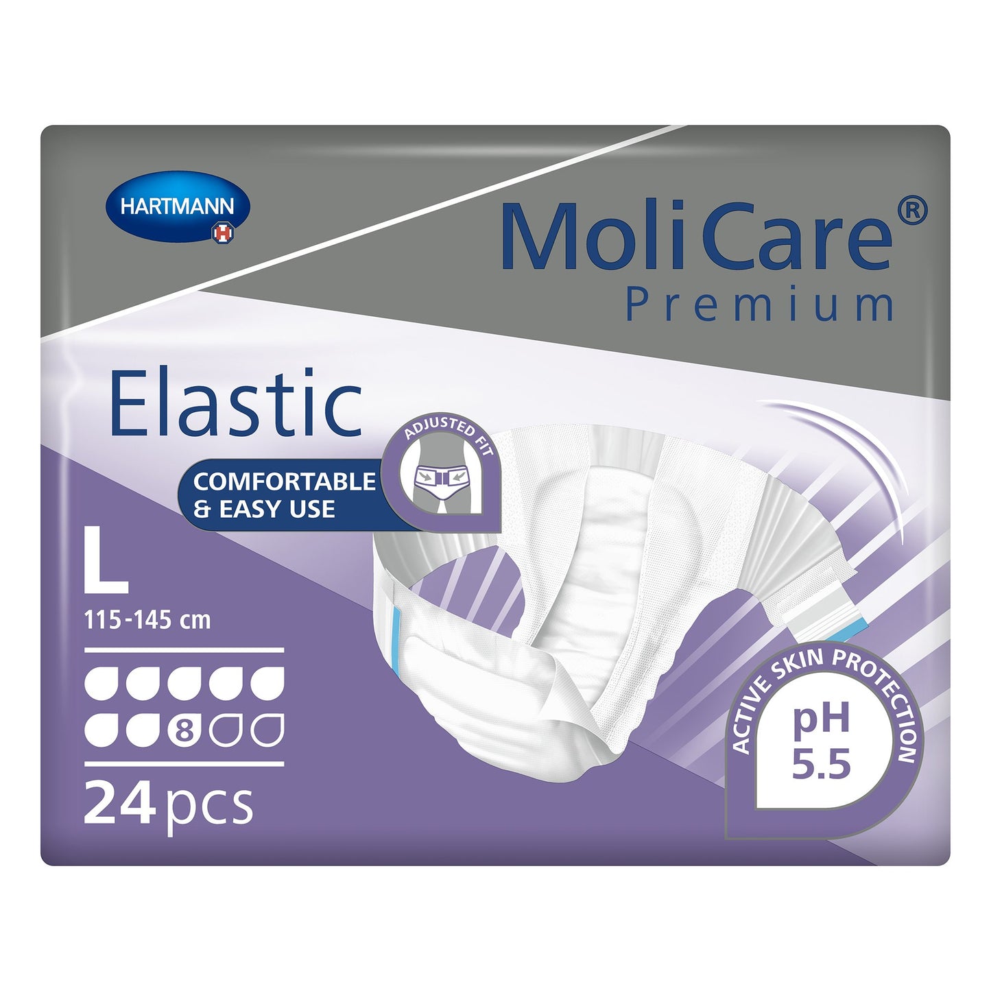 MoliCare® Premium Elastic 8D Unisex Adult Incontinence Brief Large Disposable Heavy Absorbency (1174292_BG)