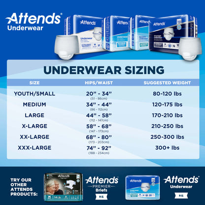 Attends® Unisex Adult Absorbent Underwear Pull On with Tear Away Seams X-Large Disposable Heavy Absorbency (522095_BG)