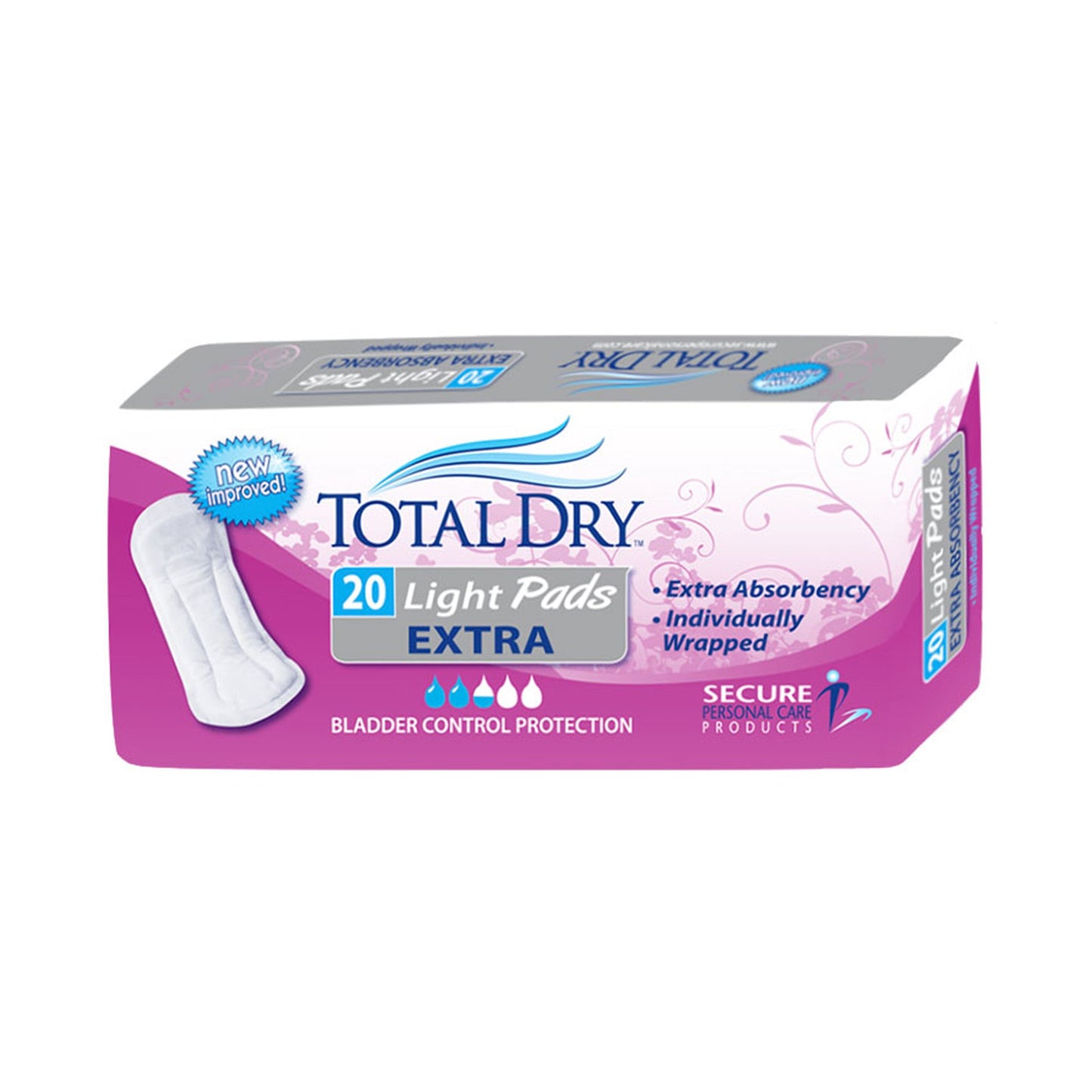 TotalDry™ Bladder Control Pad 11 Inch Length Light Absorbency Polymer Core Regular (975704_BG)