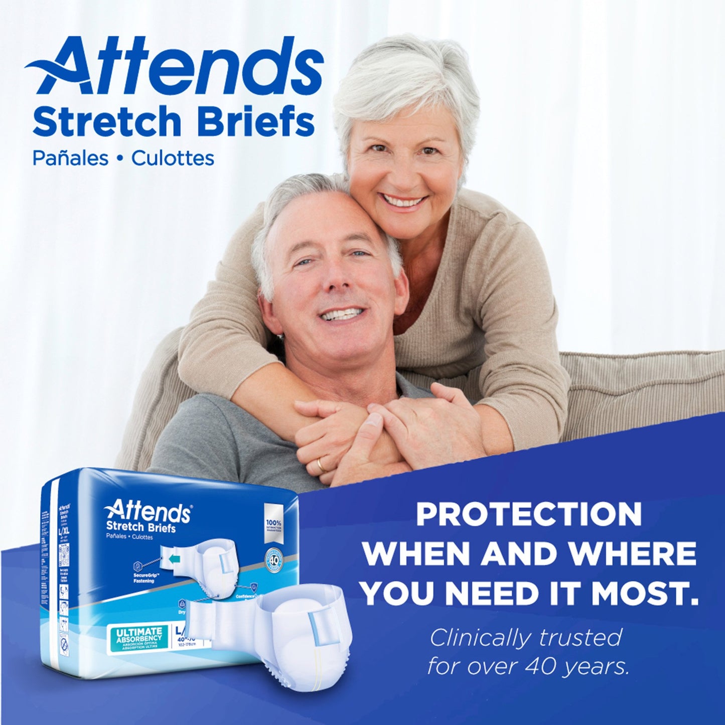 Attends® Stretch Unisex Adult Incontinence Brief Large / X-Large Disposable Heavy Absorbency (981738_BG)
