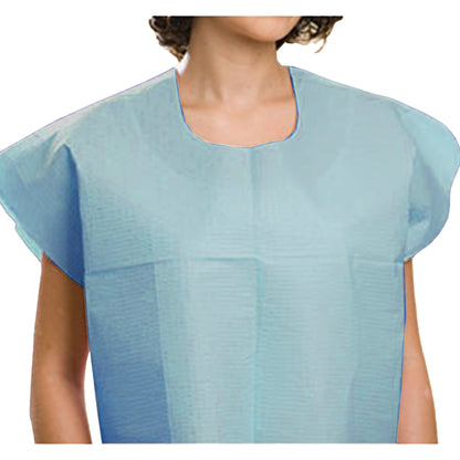 Graham Medical Products Exam Cape Blue One Size Fits Most Front / Back Opening Without Closure Unisex Disposable (162227_CS)