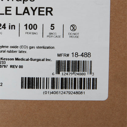 McKesson Sterilization Wrap Blue 24 X 24 Inch Single Layer Cellulose Steam / EO Gas (1156127_CS)