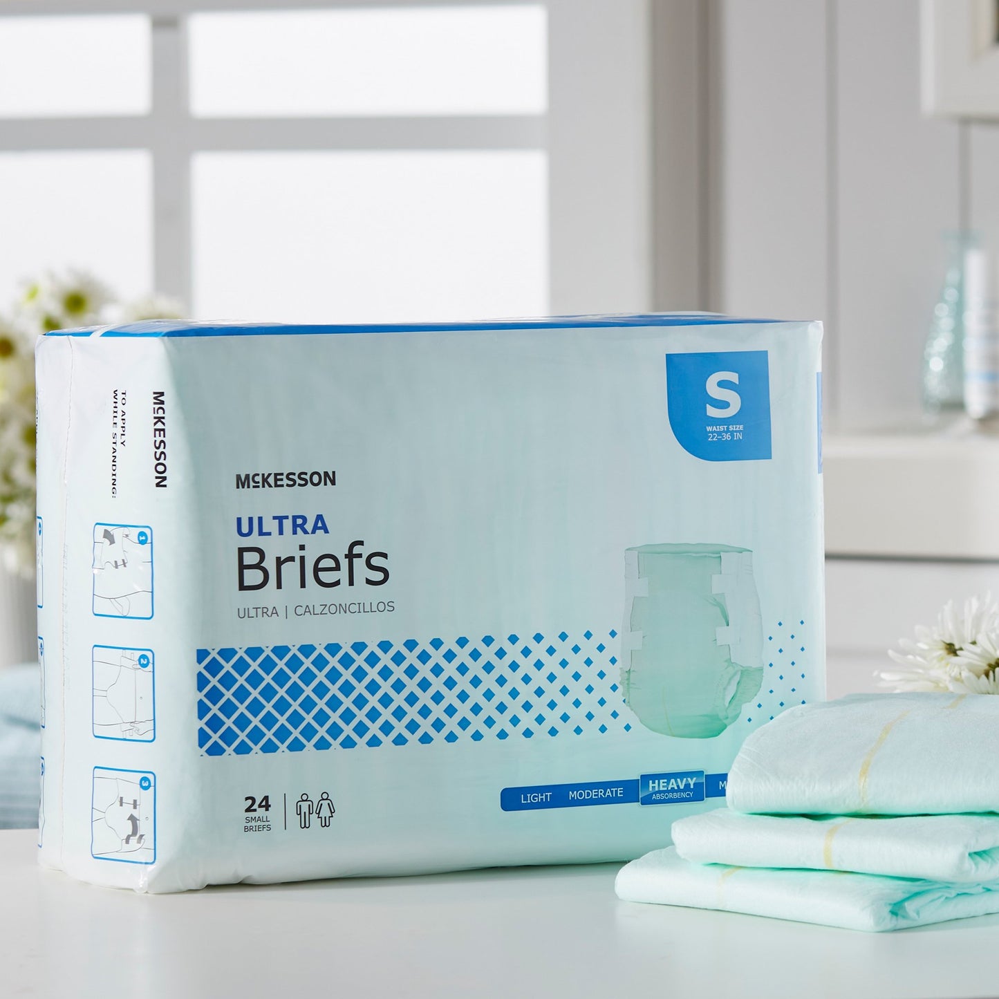 McKesson Ultra Unisex Adult Incontinence Brief Small Disposable Heavy Absorbency (884171_CS)