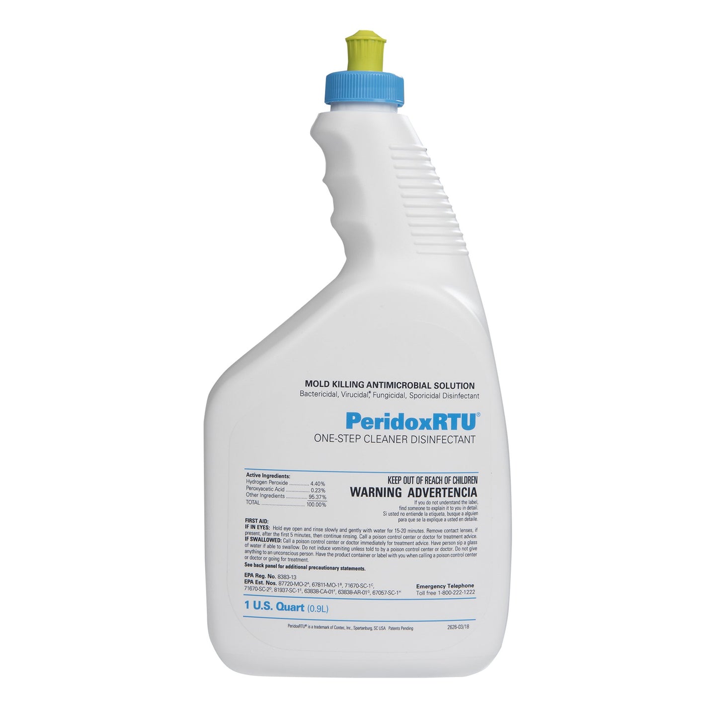 PeridoxRTU® Sporicidal Surface Disinfectant Cleaner Peroxide Based Manual Pour Liquid 32 oz. Bottle Vinegar Scent Sterile (1137904_EA)