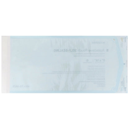 McKesson Sterilization Pouch Ethylene Oxide (EO) Gas / Steam 8 X 16 Inch Transparent Blue / White Self Seal Paper / Film (960946_CS)