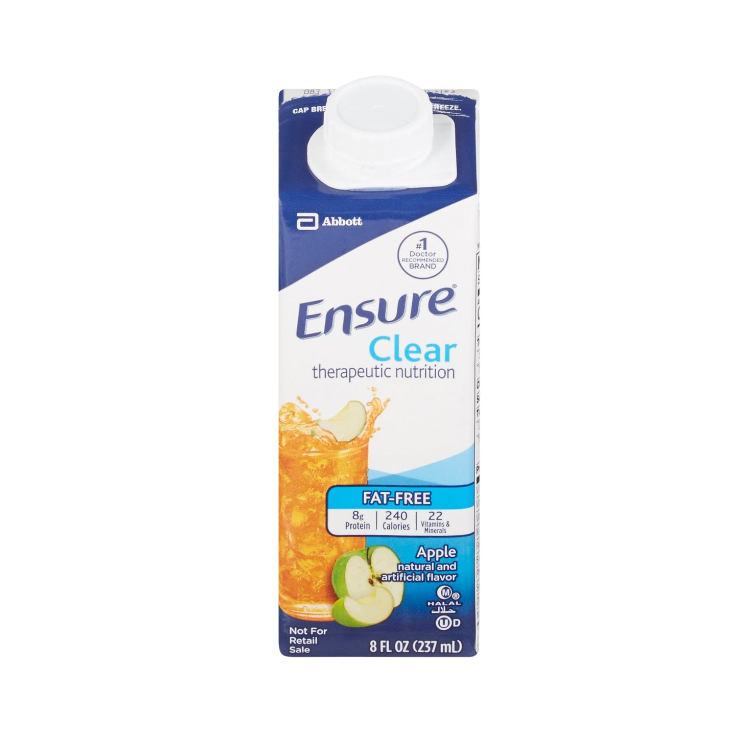 Ensure® Clear Therapeutic Nutrition Oral Supplement Apple Flavor Liquid 8 oz. Reclosable Carton (1048229_EA)