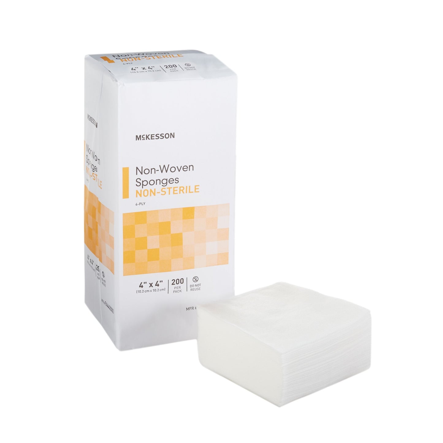 McKesson Nonwoven Sponge 4 X 4 Inch 4-Ply NonSterile 200 per Pack (446036_CS)