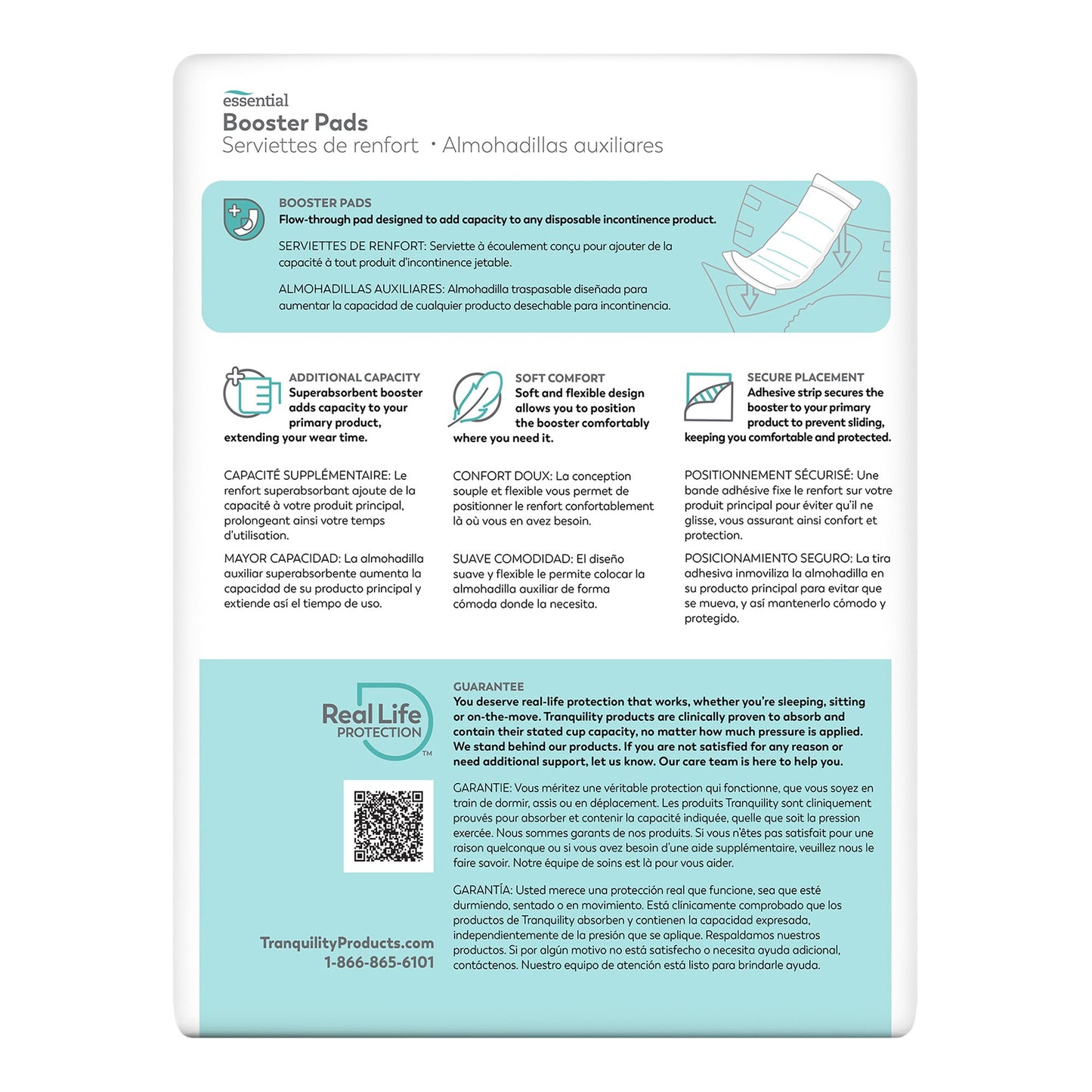 Tranquility® Essential Booster Pad 12 X 14 Inch Moderate Absorbency Super Absorbent Core Regular (1107871_BG)