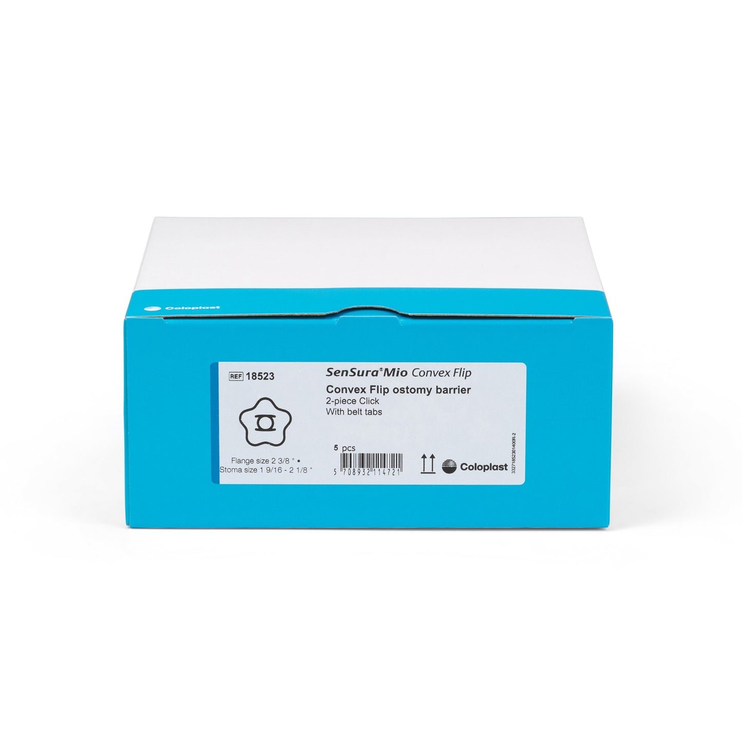 SenSura® Mio Convex Flip Ostomy Barrier Precut, Extended Wear Elastic Adhesive 70 mm Flange Yellow Code System 2 Inch Opening (1124348_BX)