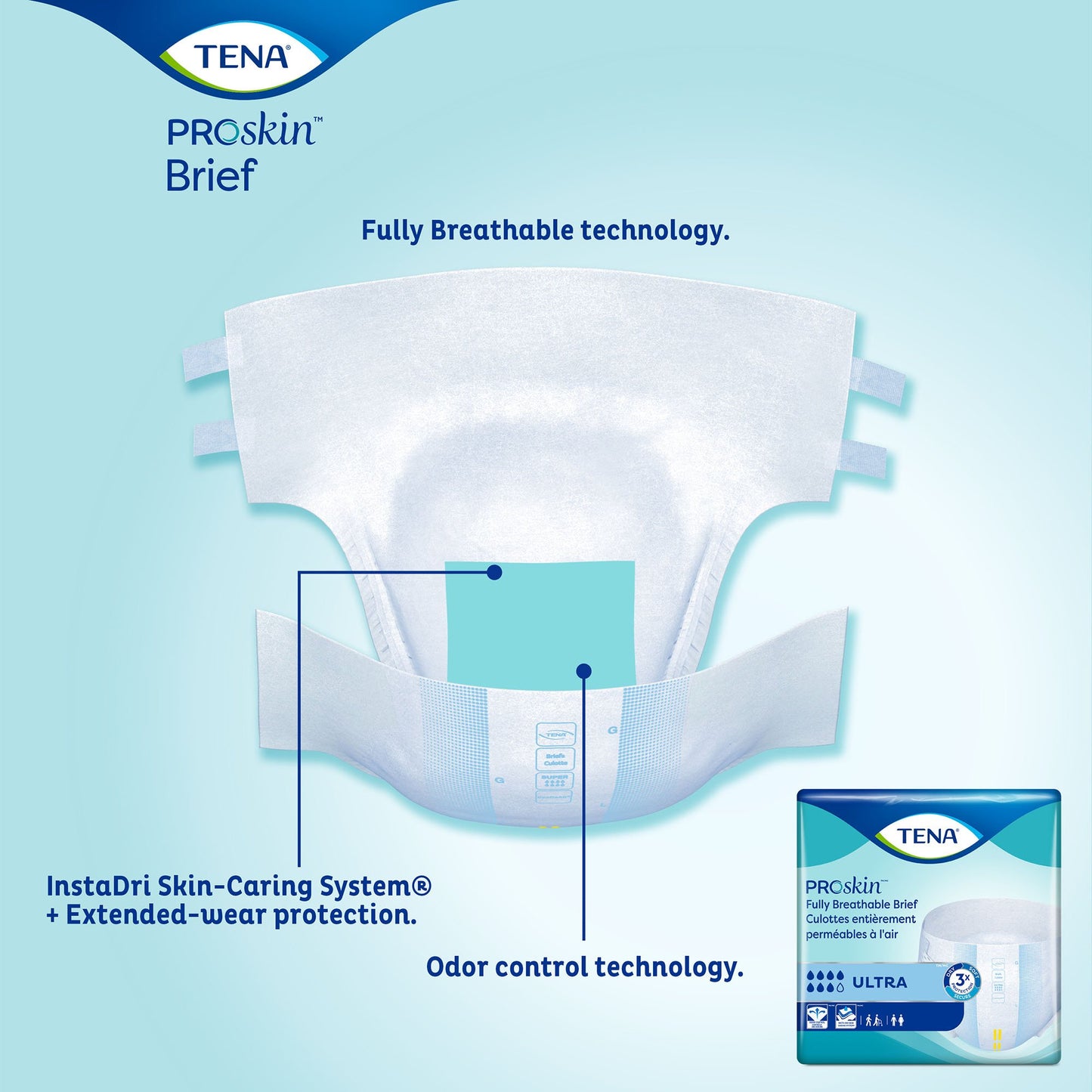 TENA ProSkin™ Ultra Unisex Adult Incontinence Brief Large Disposable Heavy Absorbency (321487_CS)