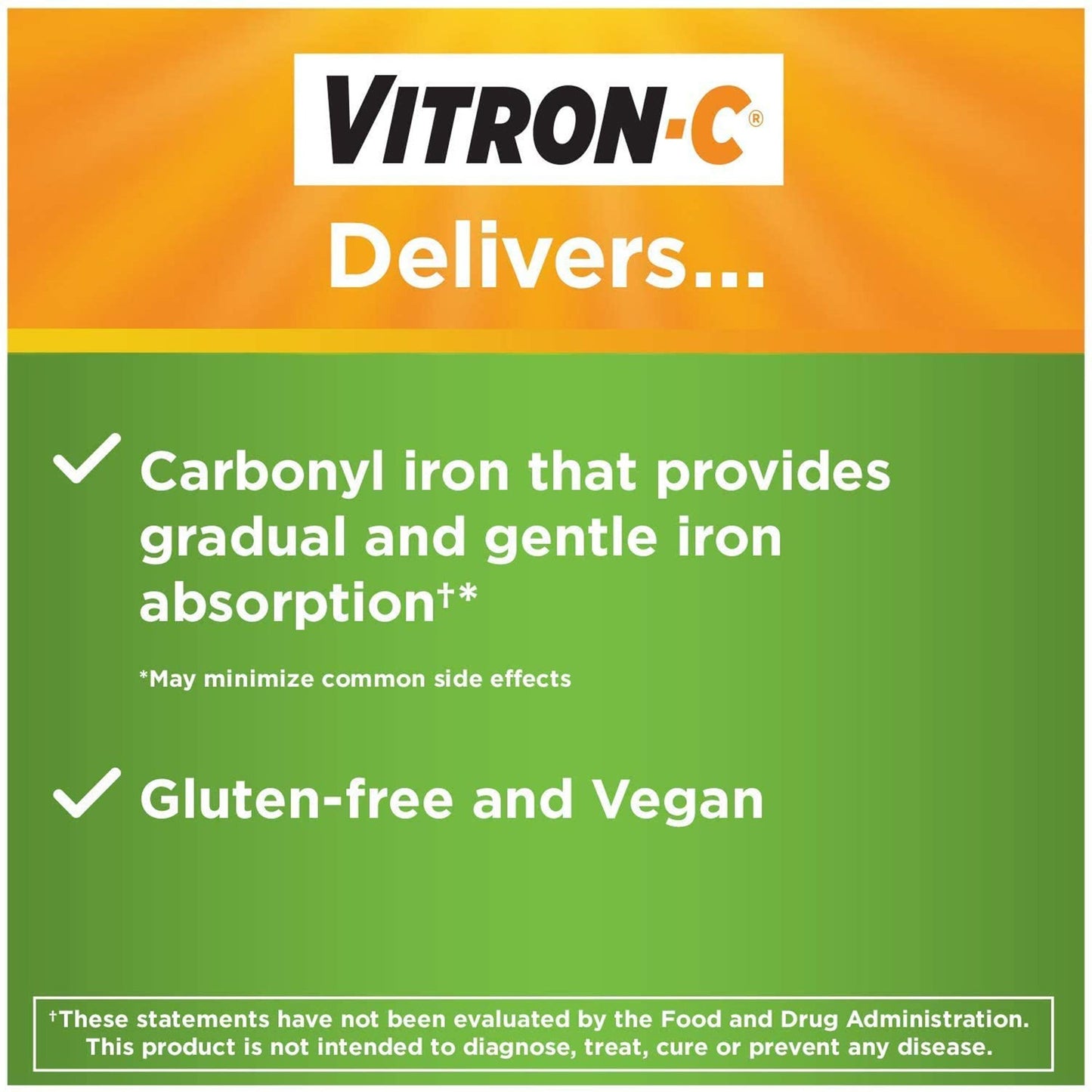 Vitron-C® Multivitamin Supplement Ascorbic Acid / Iron 125 mg - 65 mg Strength Tablet 60 per Bottle (699765_BT)