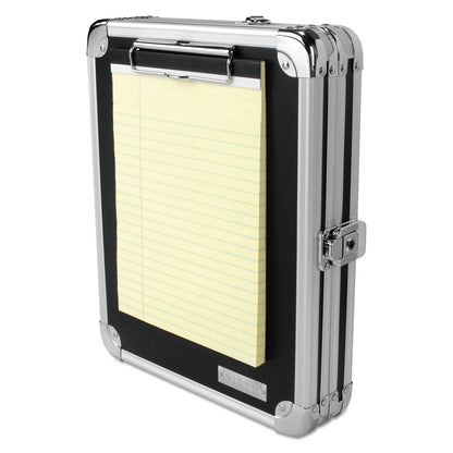 Vaultz® Locking Storage Clipboard, 0.38" Clip Capacity, Holds 8.5 x 11 Sheets, Black/Chrome (IDEVZ00151DAS)