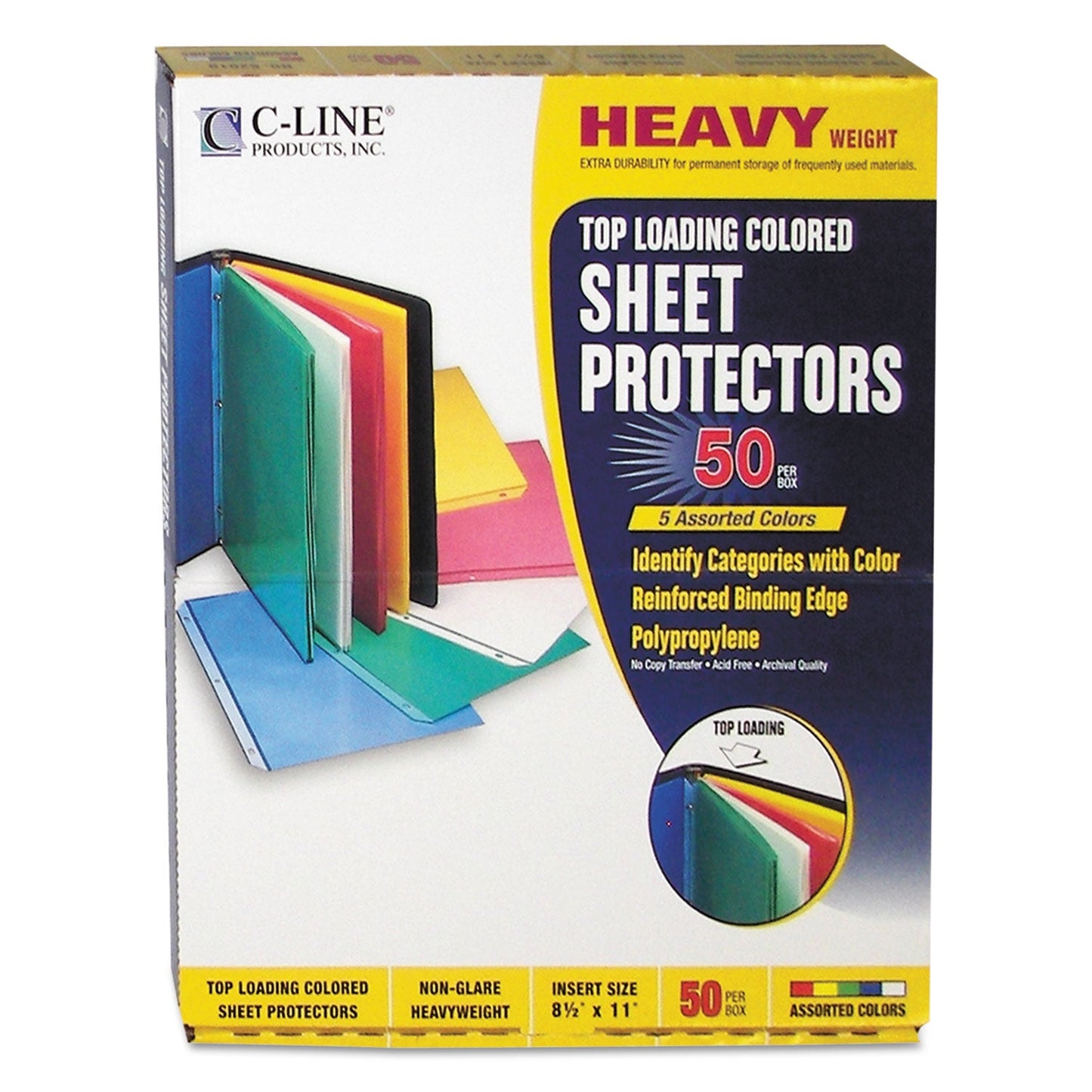c-line-colored-polypropylene-sheet-protectors-num-cli62010_1