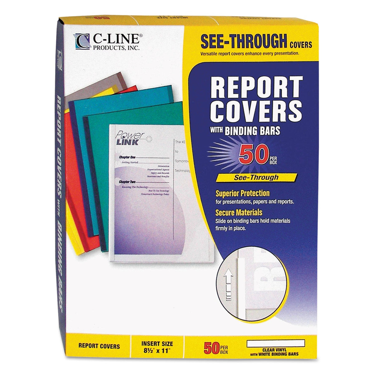 Three Line Report Cover File C-Line® Vinyl Report Covers, 0.13