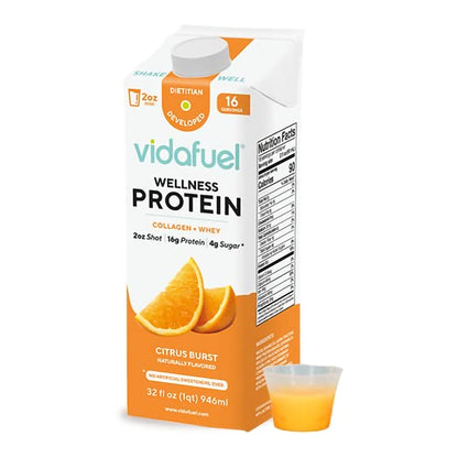 Vida Fuel Wellness Protein Oral Supplement Citrus Burst Flavor Liquid 32 oz. Reclosable Carton (1244684_CS)