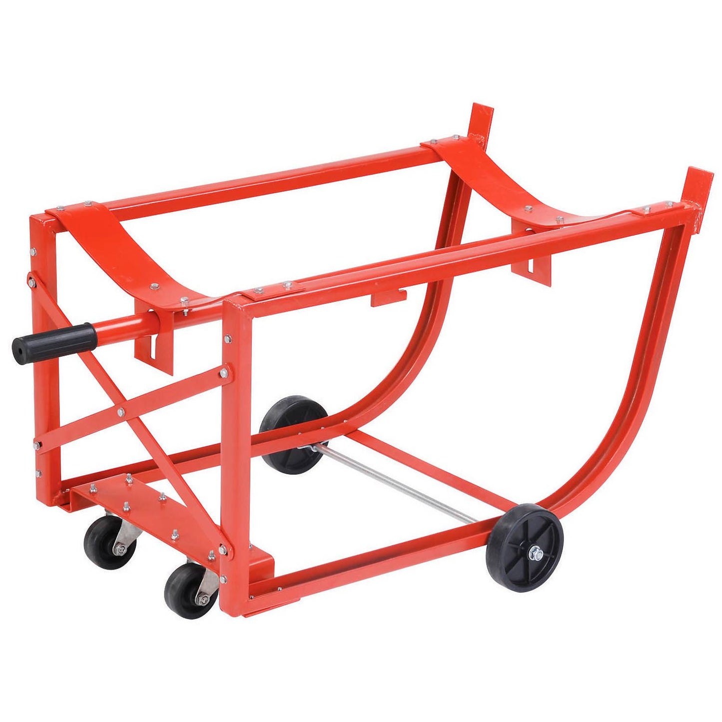 Global Industrial Easy-Steer Drum Cradle 5" & 3" Polyolefin Wheels - For 55 Gal. Steel Drums (WB233581)