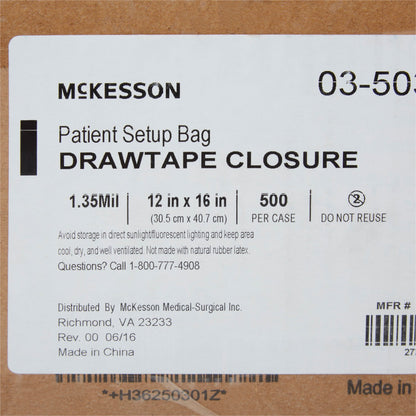 McKesson PULL-TITE™ Respiratory Set-Up Bag McKesson PULL-TITE™ (192888_CS)