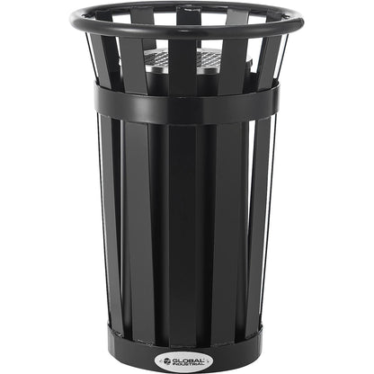 Global Industrial Slatted Steel Outdoor Ashtray, 13 Gallon, Black (WB615155)