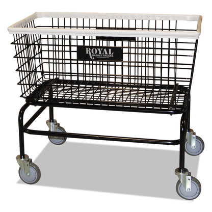 Royal Basket Trucks Large Wire Laundry Cart, Metal, 19" x 15.75" x 33.5", Black (RBTL33BKXW0A5UN)