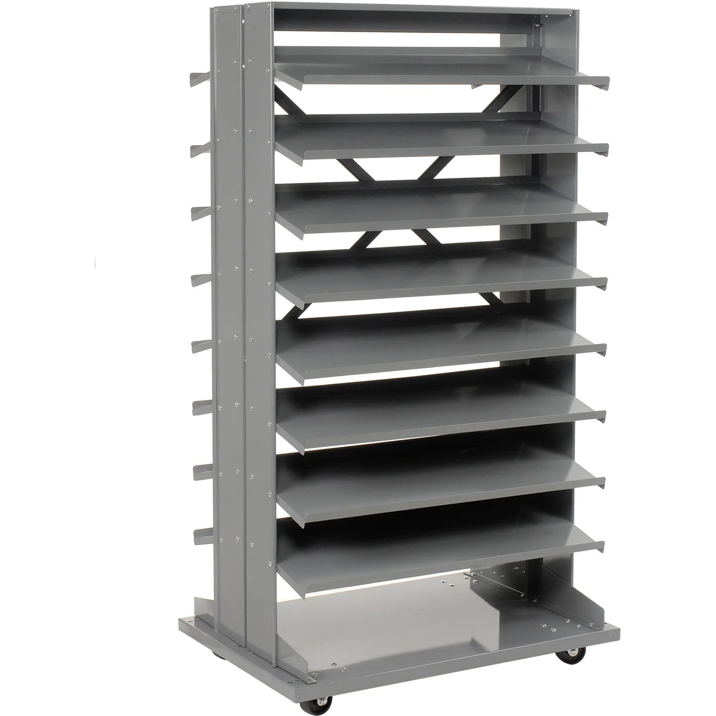 Global Industrial Mobile Double Sided Bin Rack Without Bins (WB235216)