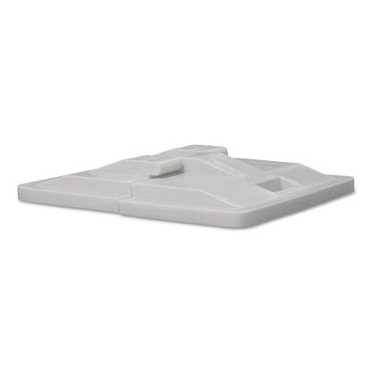 Royal Basket Trucks Poly Hinged Lids, 8 Bushel, Polyethylene/Steel, Gray (RBTL08GRXLDN)