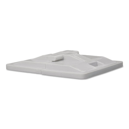 Royal Basket Trucks Poly Hinged Lids, 6 Bushel, Polyethylene/Steel, Gray (RBTL06GRXLDN)