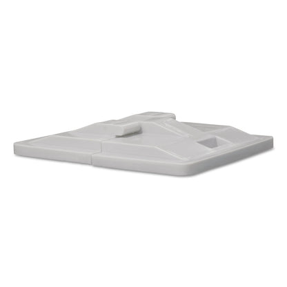 Royal Basket Trucks Poly Hinged Lids, 12 Bushel, Polyethylene/Steel, Gray (RBTL12GRXLDN)