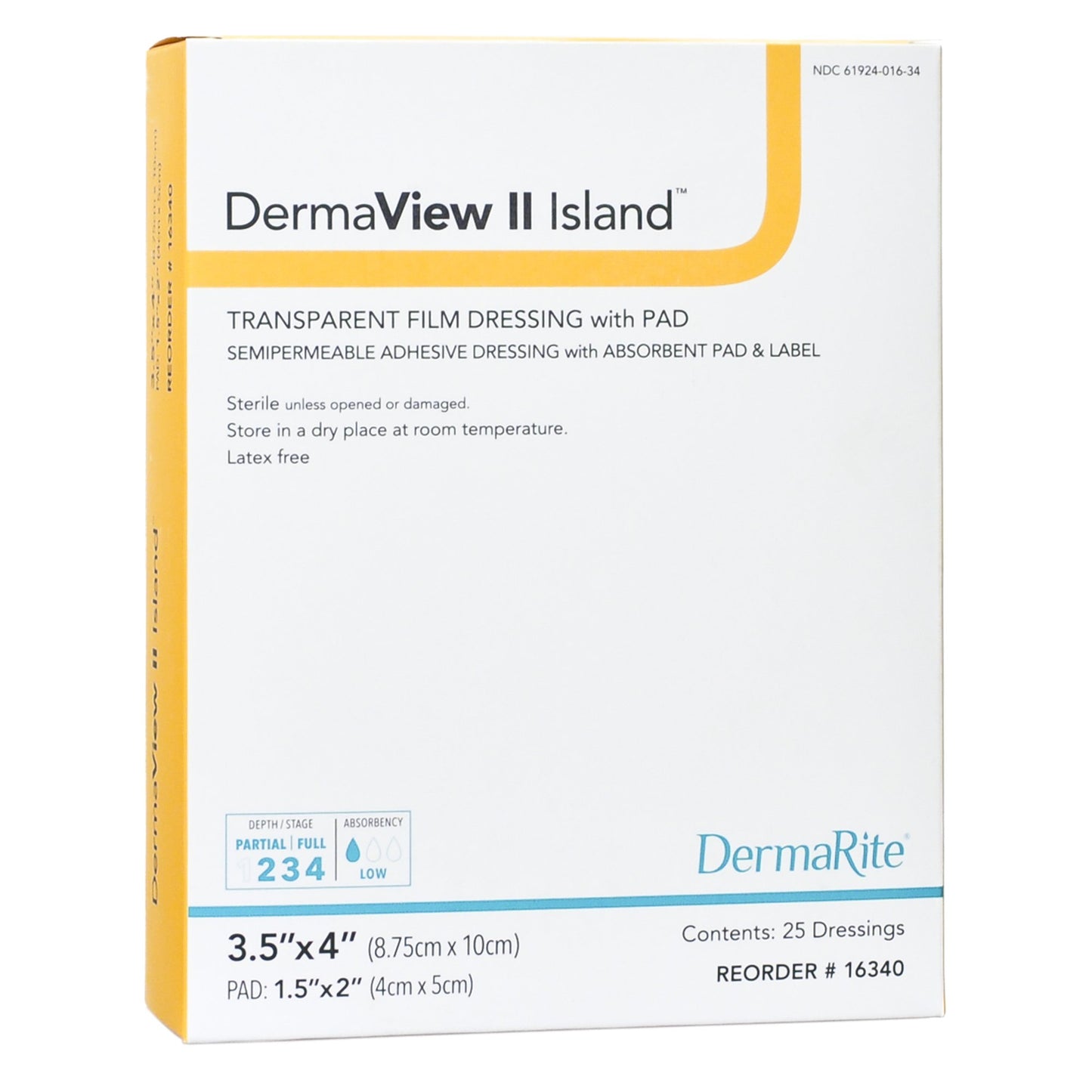 DermaView II™ Island Transparent Film Dressing with Pad 3-1/2 X 4 Inch Frame Style Delivery Rectangle Sterile (946647_EA)