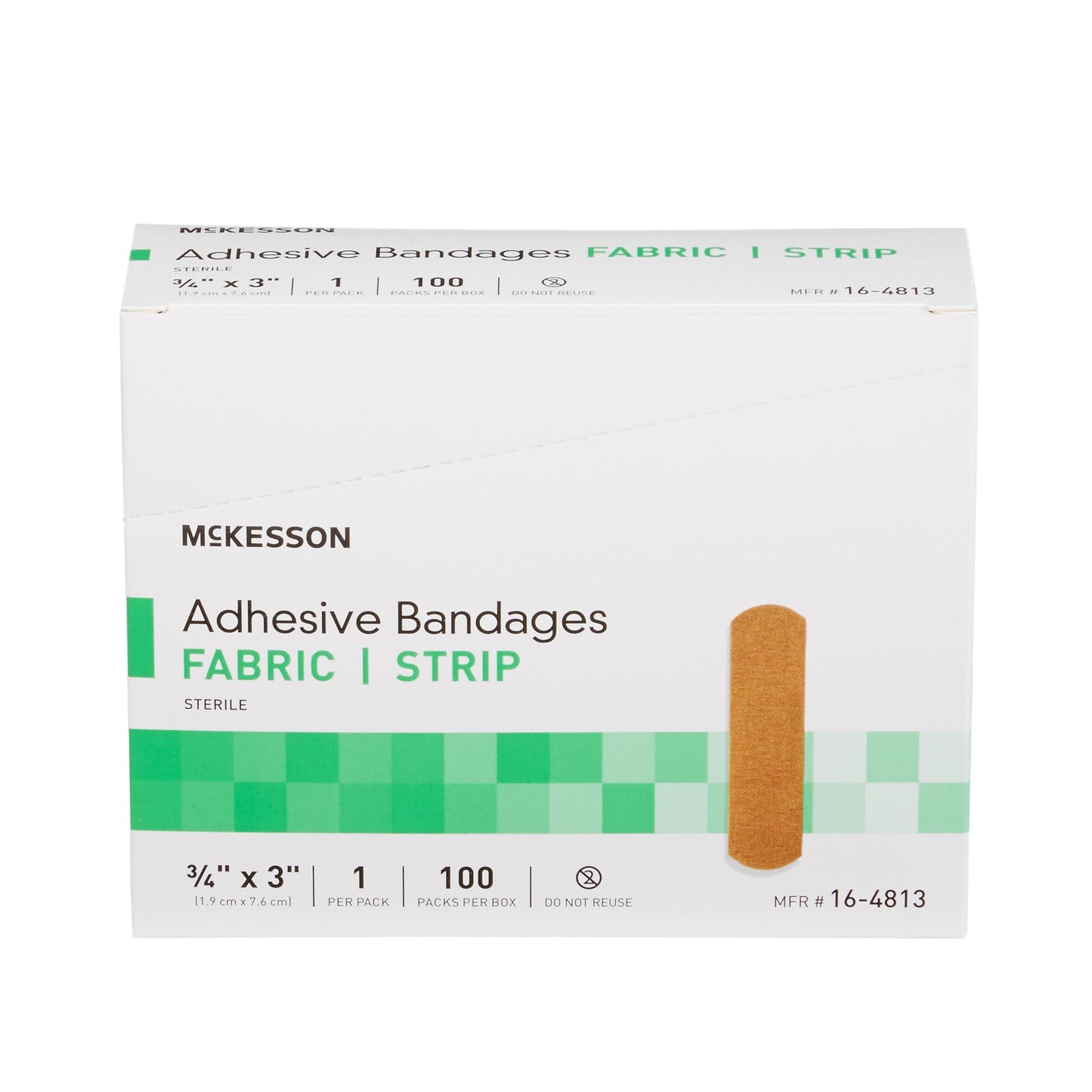 McKesson Adhesive Strip 3/4 X 3 Inch Fabric Rectangle Tan Sterile (466871_CS)