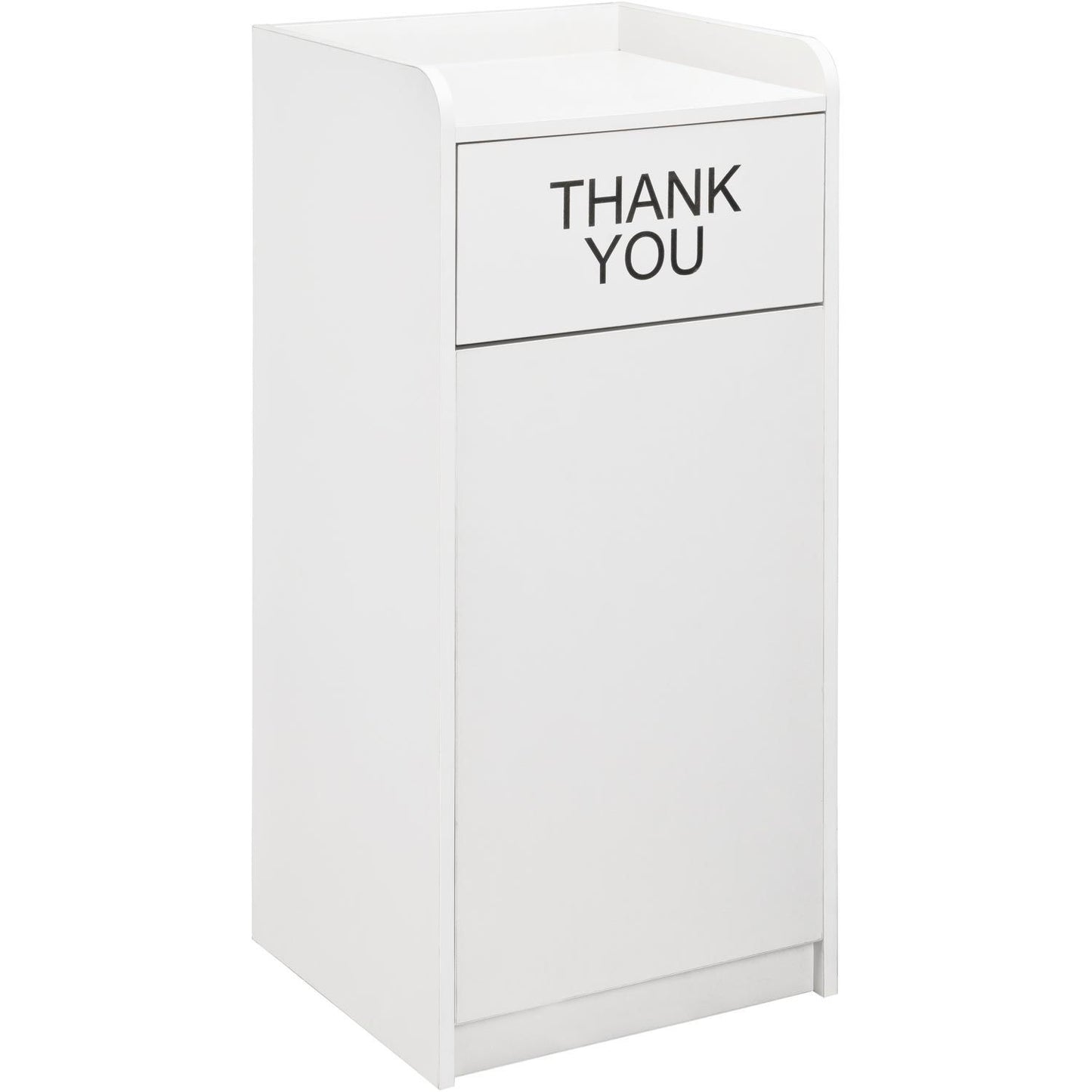 Global Industrial 36 Gallon Wooden Waste Receptacle With Tray Top Gray (WB237175)
