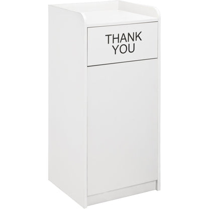 Global Industrial 36 Gallon Wooden Waste Receptacle With Tray Top Gray (WB237175)