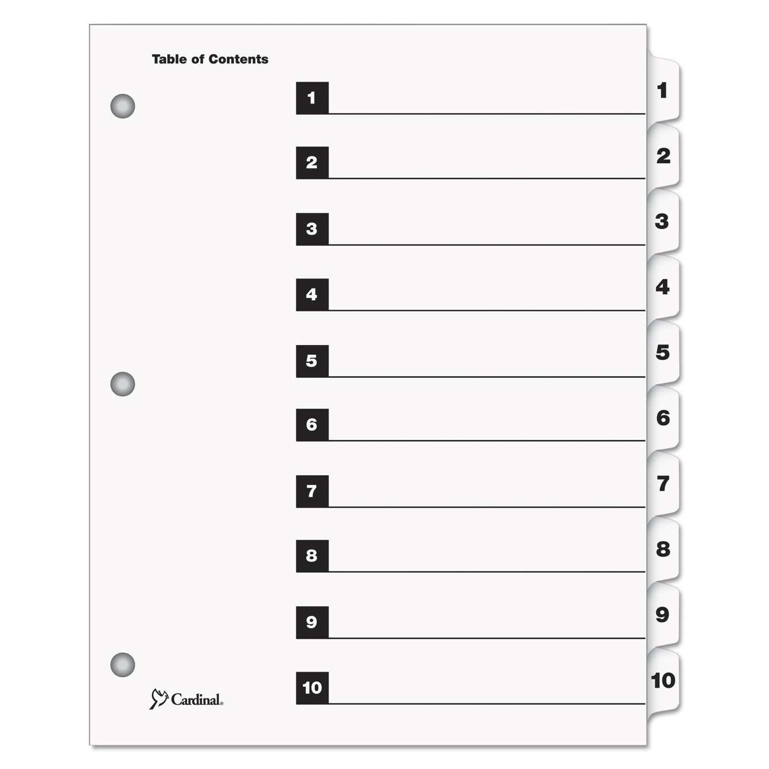 cardinal-r-onestep-printable-table-of-contents-and-dividers-10-tab-1-to-10-11-x-8-5-white-1-set-crd61013_1
