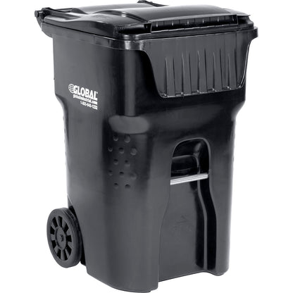 Global Industrial Mobile Trash Container, 95 Gallon, Black (WB237281BK)