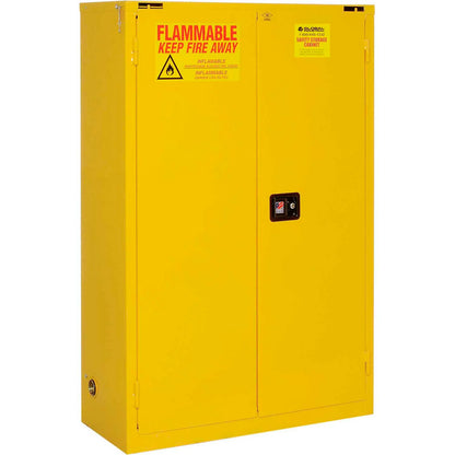 Global Industrial Flammable Cabinet, Self Close Double Door, 90 Gallon, 43"Wx34"Dx65"H (WB237294)