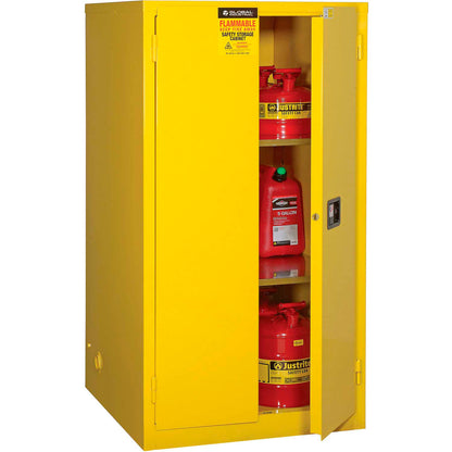 Global Industrial Flammable Cabinet, Manual Close Double Door, 60 Gallon, 34"Wx34"Dx65"H (WB237289)