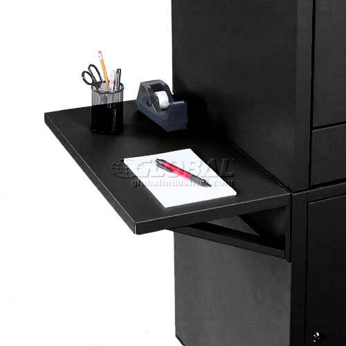 Global Industrial Side Shelf Kit For Computer Cabinet, Black, Set of 2 (WB237368BK)