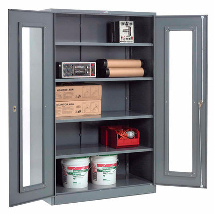Global Industrial Clear View Storage Cabinet, 48"W x 24"D x 78"H, Unassembled, Gray (WB237615GY)
