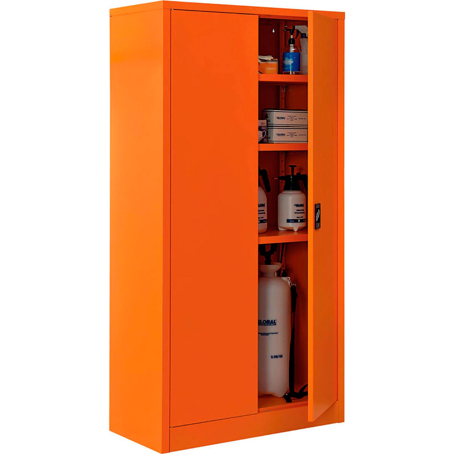 Global Industrial Emergency Preparedness Cabinet, 36"Wx18"Dx72"H, Orange, Unassembled (WB237635OR)