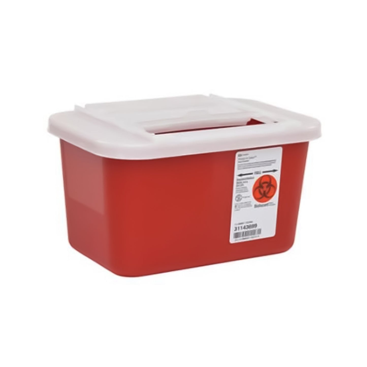 Cardinal Sharps Container Red Base 6-1/4 H X 7 D X 10-1/2 W Inch Horizontal Entry 1 Gallon (184064_EA)