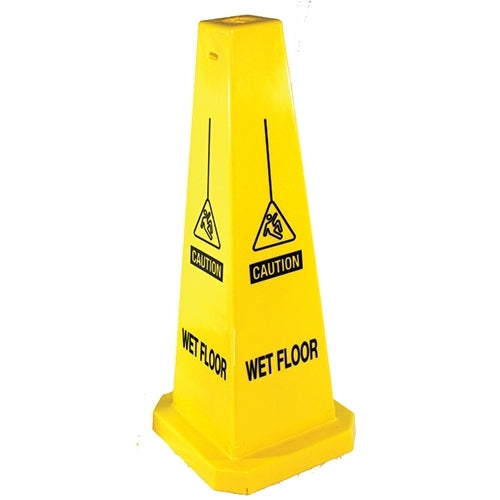 Impact® Four-Sided Wet Floor Sign, 25", Yellow, 5/Case (IMP23812)