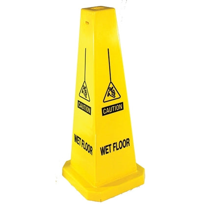 Impact® Four-Sided Wet Floor Sign, 25", Yellow, 5/Case (IMP23812)