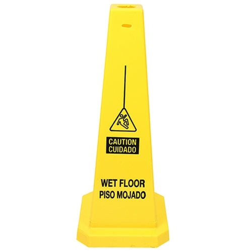 Impact® Four-Sided Wet Floor Sign, English/Spanish, 25", Yellow, 5/Case (IMP23816)