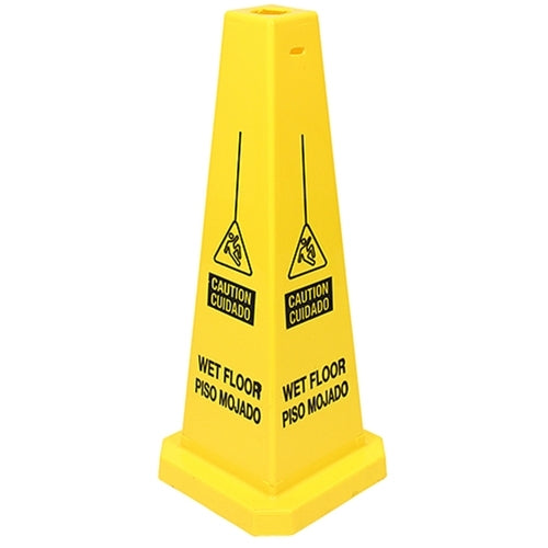 Impact® Four-Sided Wet Floor Sign, English/Spanish, 25", Yellow, 5/Case (IMP23816)