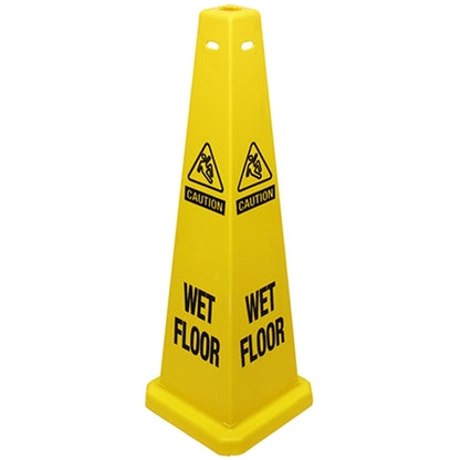 Impact® Four-Sided Wet Floor Sign, English, 36", Yellow, 5/Case (IMP23870)