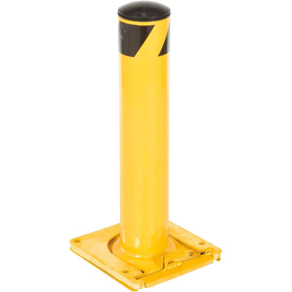 Global Industrial Steel Safety Bollard W/Removable Base and Cap, 5.5''D x 42''H (WB238796)