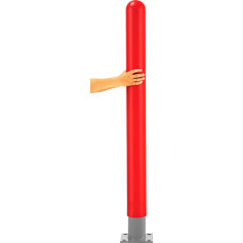 Global Industrial Smooth Bollard Post Sleeve 4" HDPE Dome Top, Red (WB238818RD)