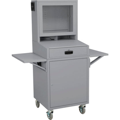 Global Industrial Mobile LCD Computer Cabinet, Complete Bundle, Dark Gray (WB239115CGY)